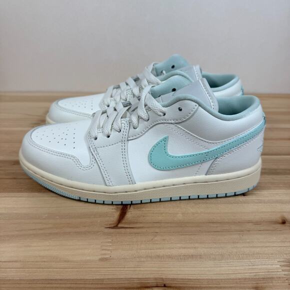Air Jordan 1 Low Retro Sneakers Sail Igloo Blue DC0774-134 Women's Size 7.5 - Picture 4 of 10